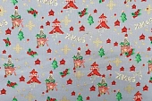 Ткань декоративная елочки серый ш 1,4 (хлопок 100%)