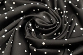 Ткань шелк набивной горох черный ш 1,5 (пэ 97% эластан 3%) Ткань шелк набивной горох черный ш 1,5 (пэ 97% эластан 3%)