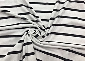 Ткань трикотаж полоска широкая черно-белый ш 1,8 (вискоза 77% эл 3% пэ 20%)