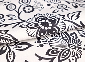 Ткань лен цветы крупные черные молочный ш 1,5 (лен 100%) Ткань лен цветы крупные черные молочный ш 1,5 (лен 100%)