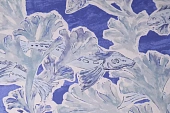 Ткань поплин принт рыбки бело-голубой ш 1,5 (хлопок 100%)