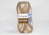 Пряжа Yarn Art Crazy Color бежево-коричневый (100гр 260м) (шерсть 25% акрил 75%) Пряжа Yarn Art Crazy Color бежево-коричневый (100гр 260м) (шерсть 25% акрил 75%)
