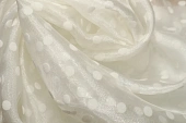 Ткань органза горох белый ш 1,4 (пэ 100%)