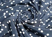 Ткань крепдешин с принтом горох мелкий чернильный ш 1,4 (шелк 100%) Ткань крепдешин с принтом горох мелкий чернильный ш 1,4 (шелк 100%)
