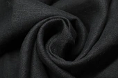 Ткань лен "с эффектом мятости" черный ш 1,45 (лен 100%) Ткань лен "с эффектом мятости" черный ш 1,45 (лен 100%)
