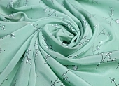 Ткань крепдешин с принтом веточки светло-бирюзовый ш 1,4 (шелк 100%) Ткань крепдешин с принтом веточки светло-бирюзовый ш 1,4 (шелк 100%)