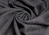 Ткань костюмная меланж черный ш 1,55 (шерсть 80% пэ 20%)  